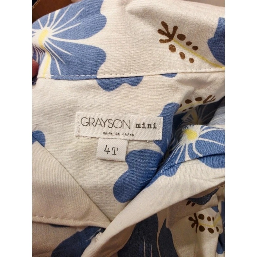 Grayson Mini Boys Tropical Outfit Set Kids 4T Off-White New Summer - Picture 8 of 8